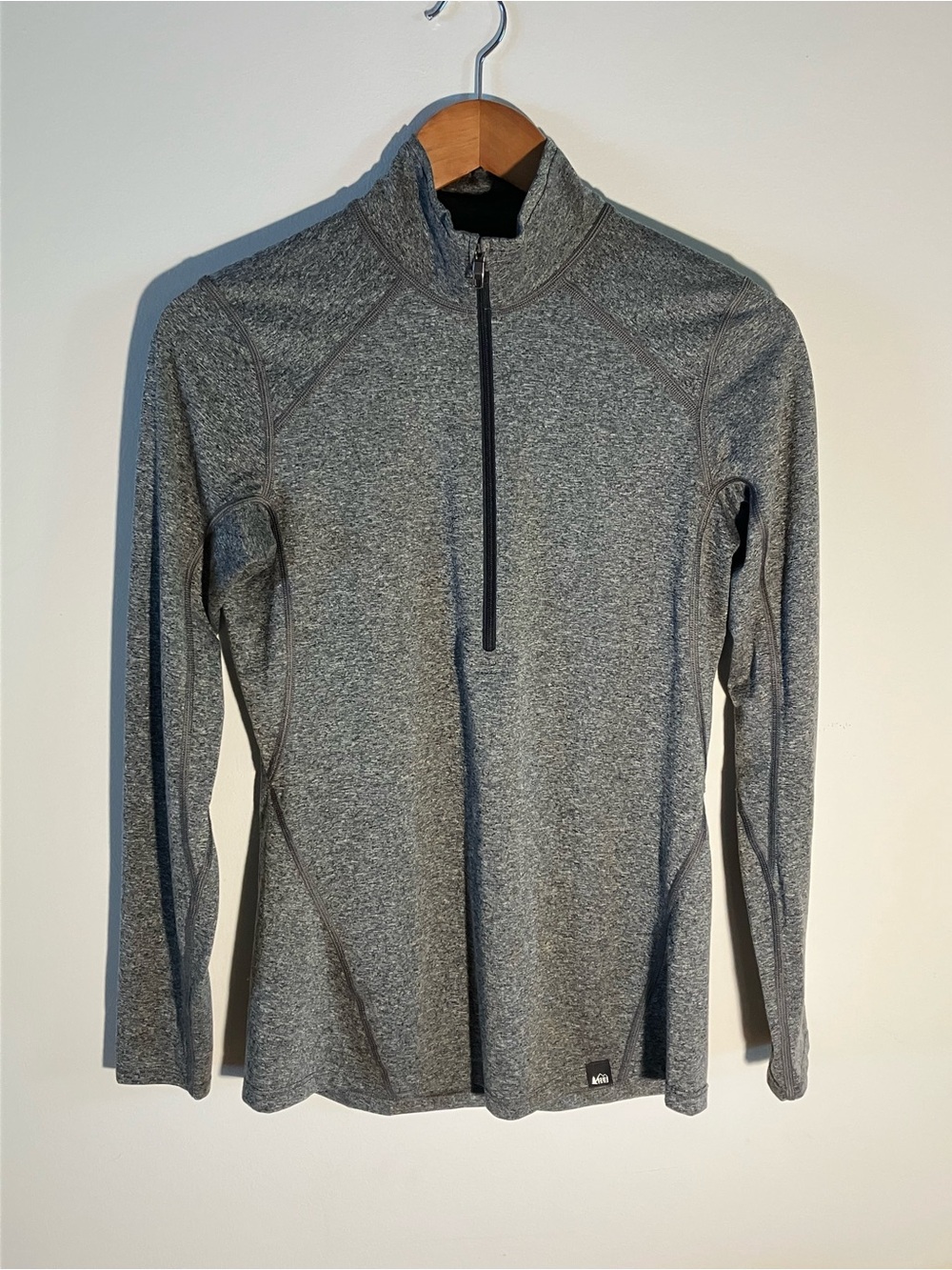 REI Co-op. Mid weight Gray Base layer 1/4 Zip Top. Size S